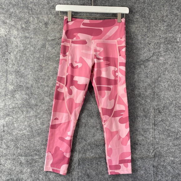Zyia Active Leggings 2 Pink Camo Light N Tight Pocket Capri - Picture 2 of 10